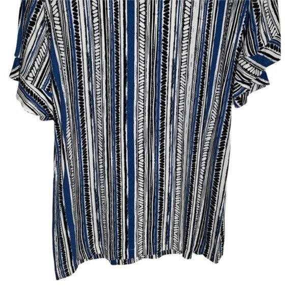 Ella Moss Women’s Small Blue White Striped Shift Dress Short Sleeve Casual - Picture 7 of 11